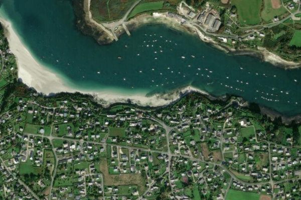 Satellitenbild der Umgebung von Plage Ganaoc'h
