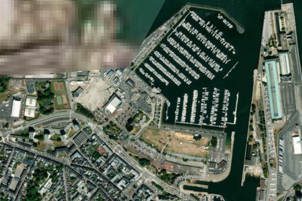 Satellitenbild der Umgebung von Capitainerie (Cherbourg-en-Cotentin)