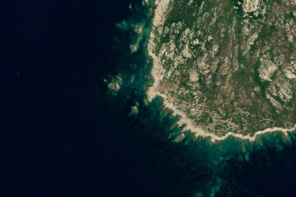 Satellitenbild der Umgebung von Capu di Zivia