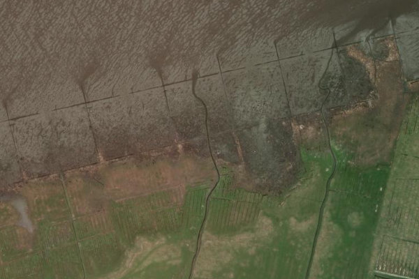 Satellitenbild der Umgebung von Friedrichskoog-Spitze
