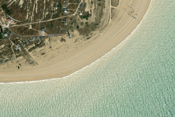 Satellitenbild der Umgebung von Dungeness Lighthouse