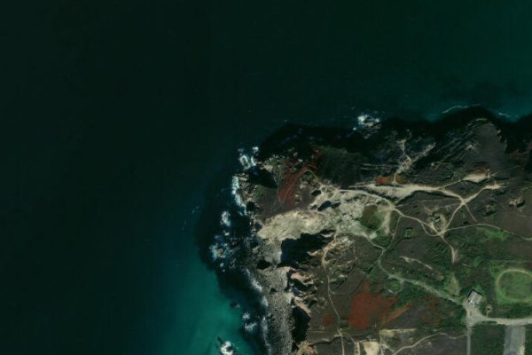 Satellitenbild der Umgebung von Cligga Head
