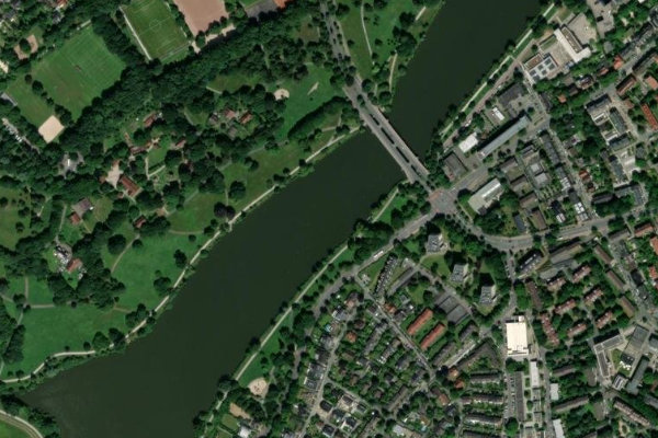 Satellitenbild der Umgebung von Aasee (Münster)