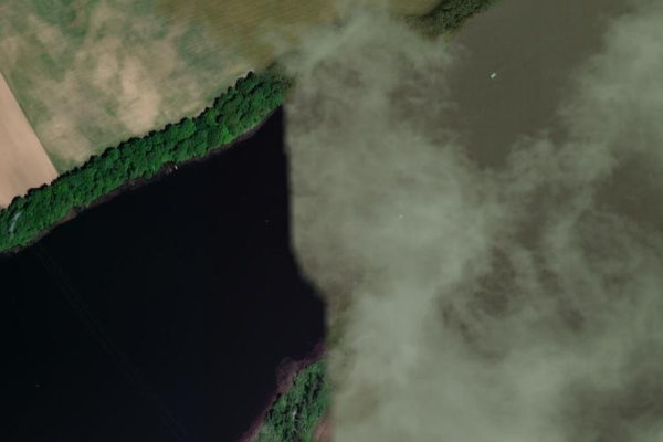 Satellitenbild der Umgebung von Woblitzsee