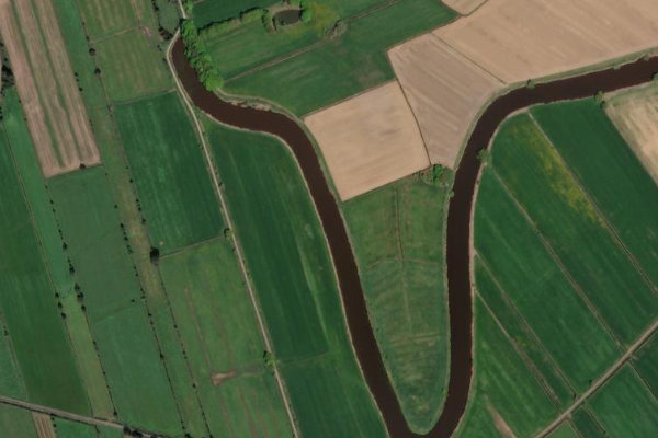 Satellitenbild der Umgebung von Alte Hunte (Wüsting)