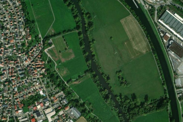 Satellitenbild der Umgebung von Alter Neckar (Untereisesheim)
