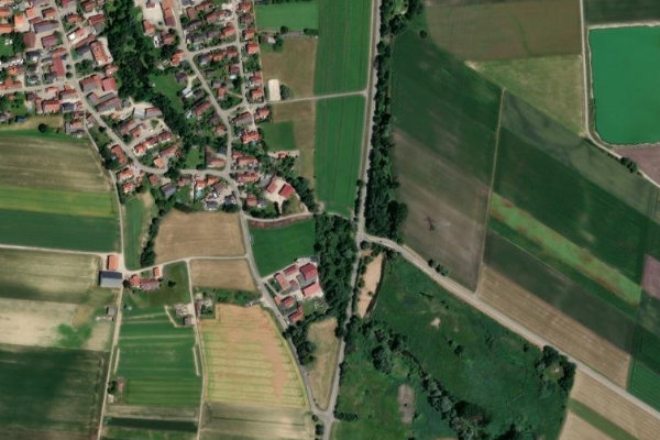 Satellitenbild der Umgebung von Saubach (Eitting)