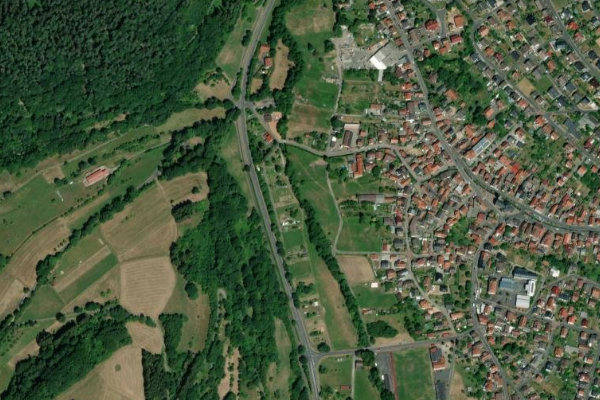 Satellitenbild der Umgebung von Bieber (Biebergemünd)