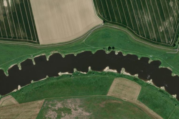 Satellitenbild der Umgebung von Elbe bei Prettin