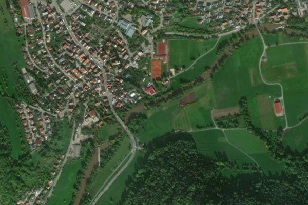 Satellitenbild der Umgebung von Kocher (Untermünkheim)