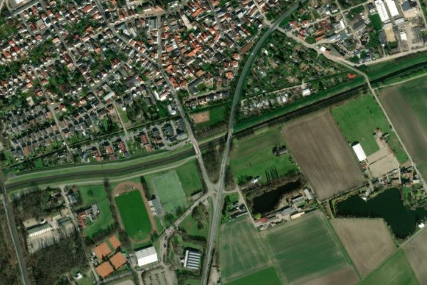 Satellitenbild der Umgebung von Weschnitz (Biblis)
