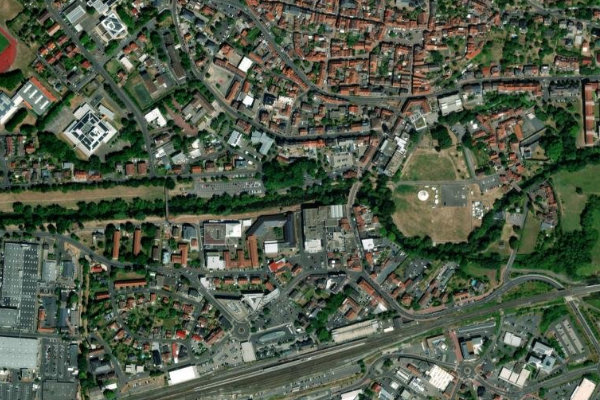 Satellitenbild der Umgebung von Kinzig (Gelnhausen)