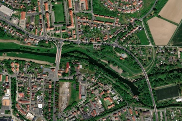 Satellitenbild der Umgebung von Rhume (Northeim)