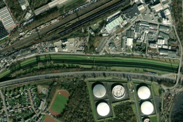 Satellitenbild der Umgebung von Emscher (Bottrop)