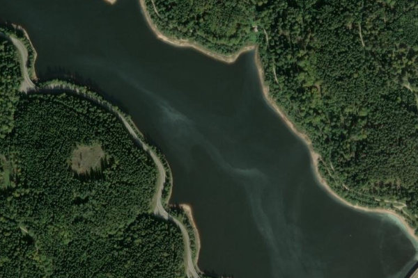 Satellitenbild der Umgebung von Schwarzenbachtalsperre