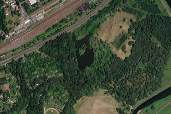 Satellitenbild der Umgebung von Alsenwasser (Eilenburg)