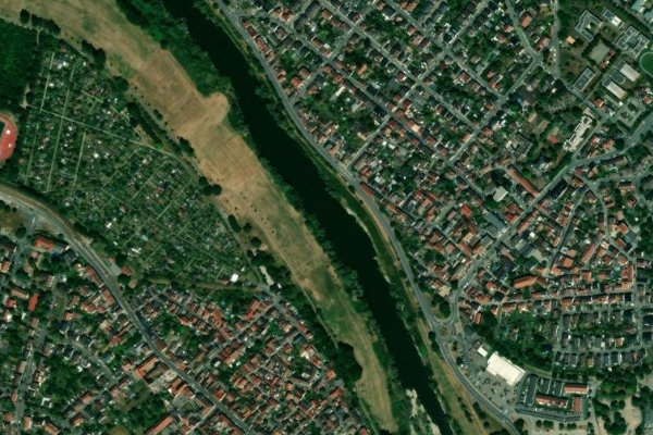 Satellitenbild der Umgebung von Neckar (Ilvesheim-Seckenheim)