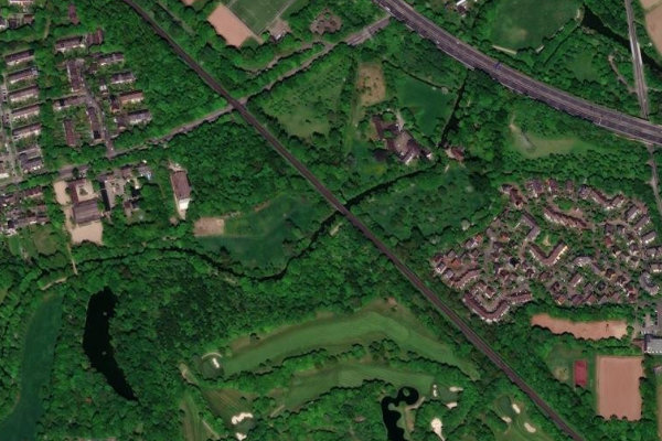 Satellitenbild der Umgebung von Erft (Neuss)
