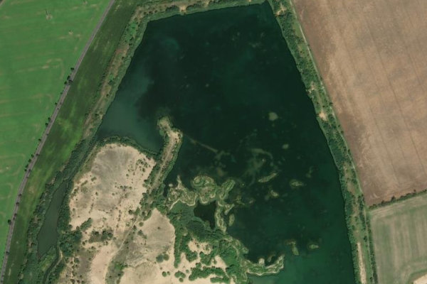 Satellitenbild der Umgebung von Kiesgrube Löberitz