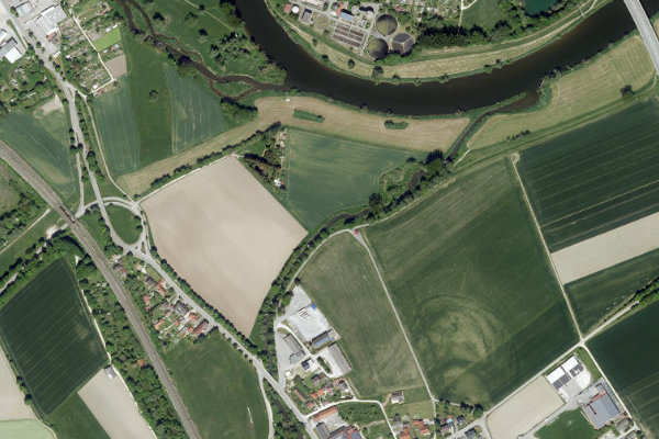 Satellitenbild der Umgebung von Schmutter (Donauwörth)