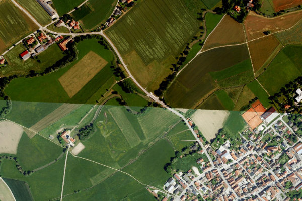 Satellitenbild der Umgebung von Kleine Laber (Geiselhöring)
