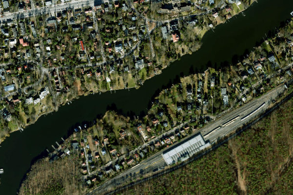 Satellitenbild der Umgebung von Kleiner Wannsee