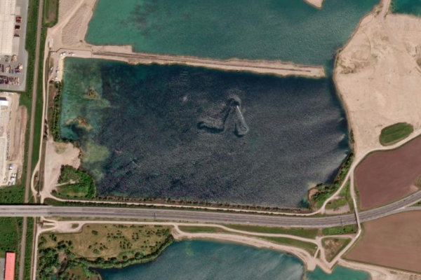 Satellitenbild der Umgebung von Schwerborner See