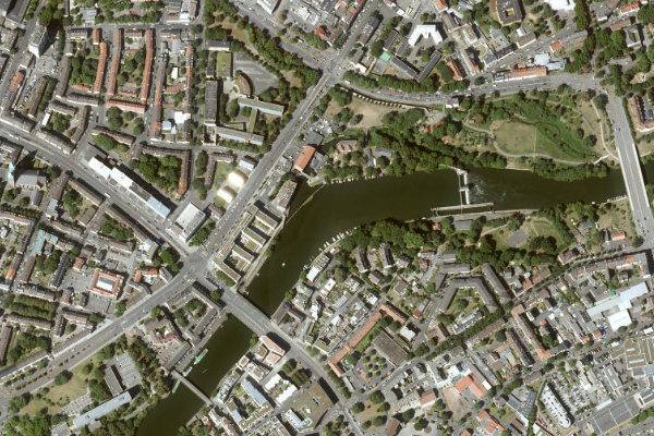 Satellitenbild der Umgebung von Fulda (Kassel)