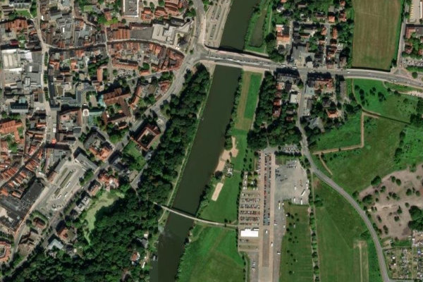 Satellitenbild der Umgebung von Weser (Minden)