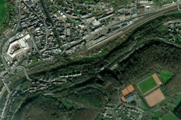 Satellitenbild der Umgebung von Nahe (Kirn)