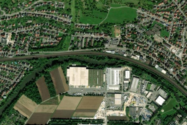Satellitenbild der Umgebung von Alter Neckar (Altbach)