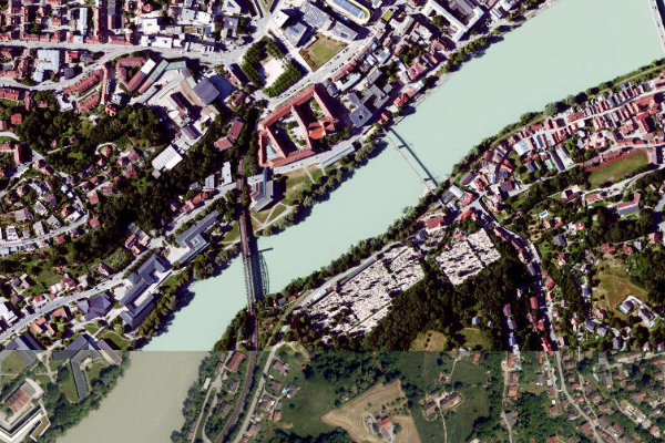 Satellitenbild der Umgebung von Inn (Passau)
