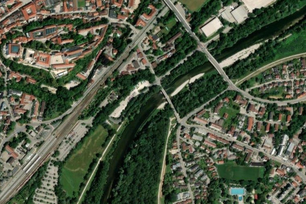 Satellitenbild der Umgebung von Isar (Freising)
