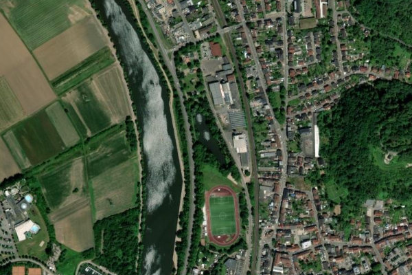 Satellitenbild der Umgebung von Blättelbornweiher (Merzig)
