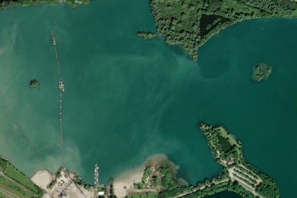 Satellitenbild der Umgebung von Baggersee Giesen (Dettenheim)
