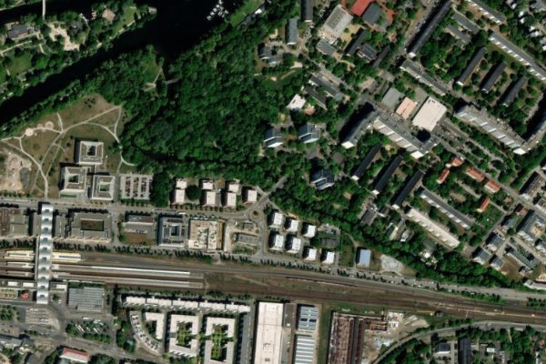 Satellitenbild der Umgebung von Nuthe (Potsdam)