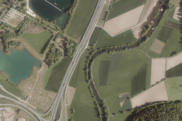 Satellitenbild der Umgebung von Lahn (Weimar/Lahn)