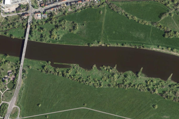 Satellitenbild der Umgebung von Elbe (Roßlau)
