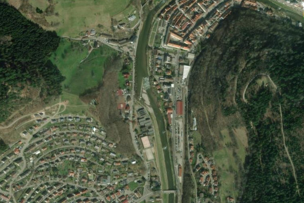 Satellitenbild der Umgebung von Kinzig (Wolfach)
