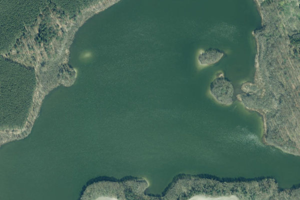 Satellitenbild der Umgebung von Petznicksee (Templin)