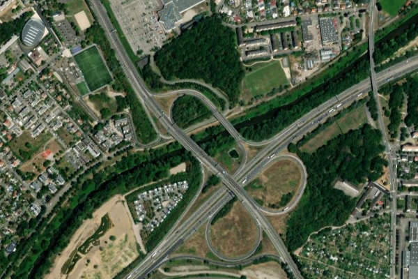 Satellitenbild der Umgebung von Ill (Mülhausen)