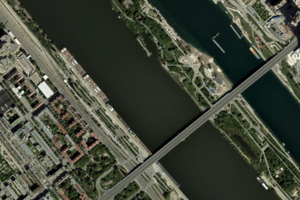 Satellitenbild der Umgebung von Donau (Wien)