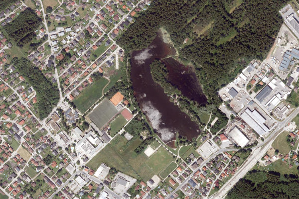 Satellitenbild der Umgebung von Bürmooser See