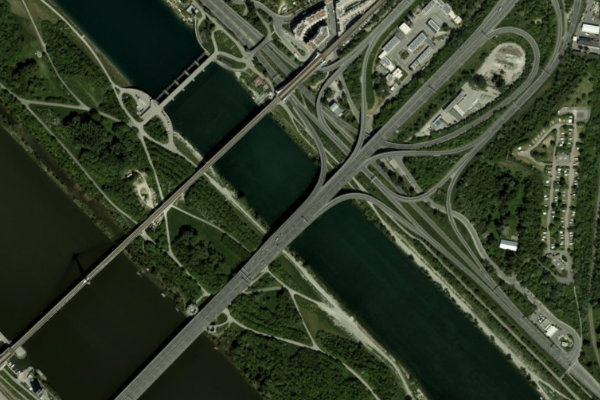 Satellitenbild der Umgebung von Neue Donau