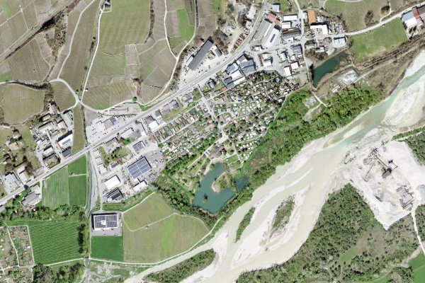 Satellitenbild der Umgebung von Rotten (Salgesch)