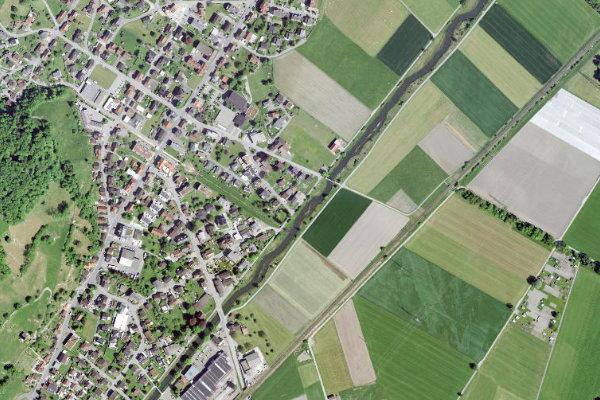 Satellitenbild der Umgebung von Spiersbach (Rüthi)