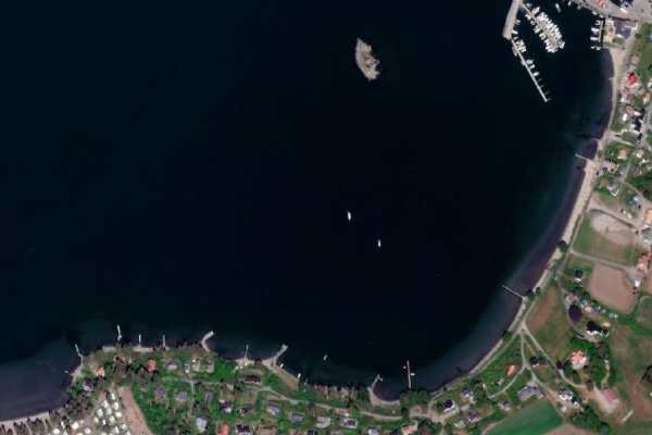 Satellitenbild der Umgebung von Langholtstranda