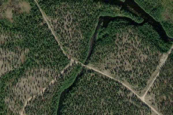 Satellitenbild der Umgebung von Rudnajoki