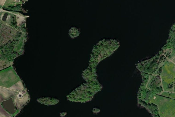 Satellitenbild der Umgebung von Bicānu ezers