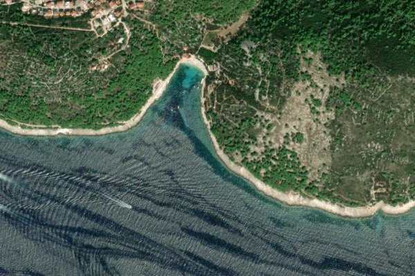 Δορυφορική εικόνα της περιοχής γύρω από Križna luka